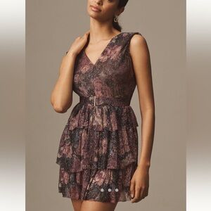 Bishop + Young Glam Slam Sleeveless V-Neck Ruffle Mini Dress